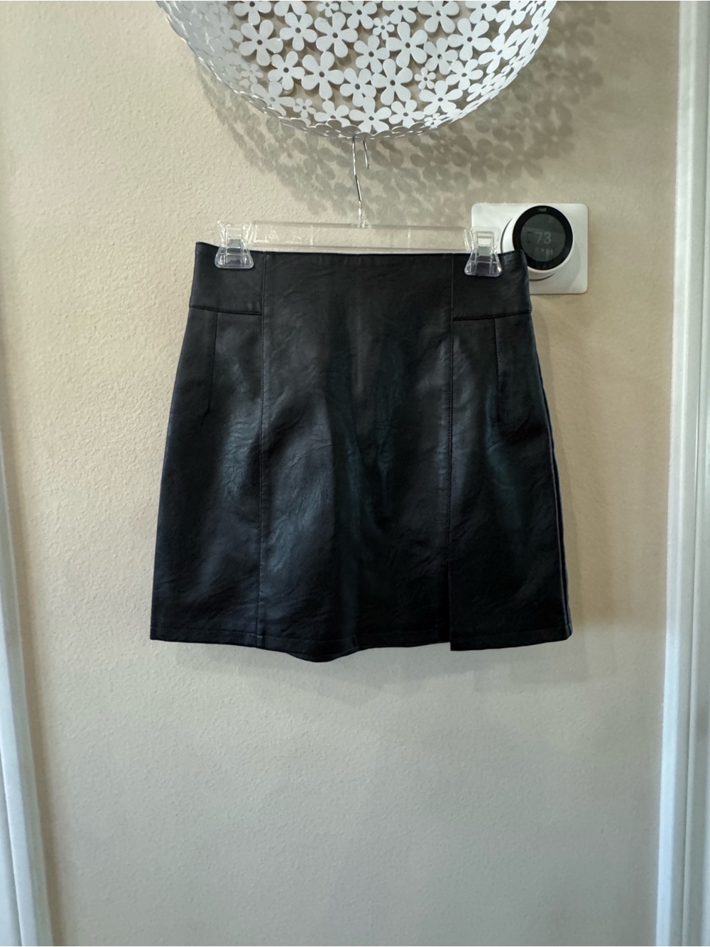 Women’s Topshop Black Faux Leather Skirt Size 6